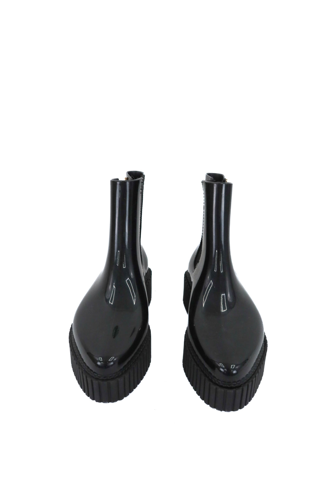 vivienne westwood x melissa black platform waterproof boots (6; retail $200)