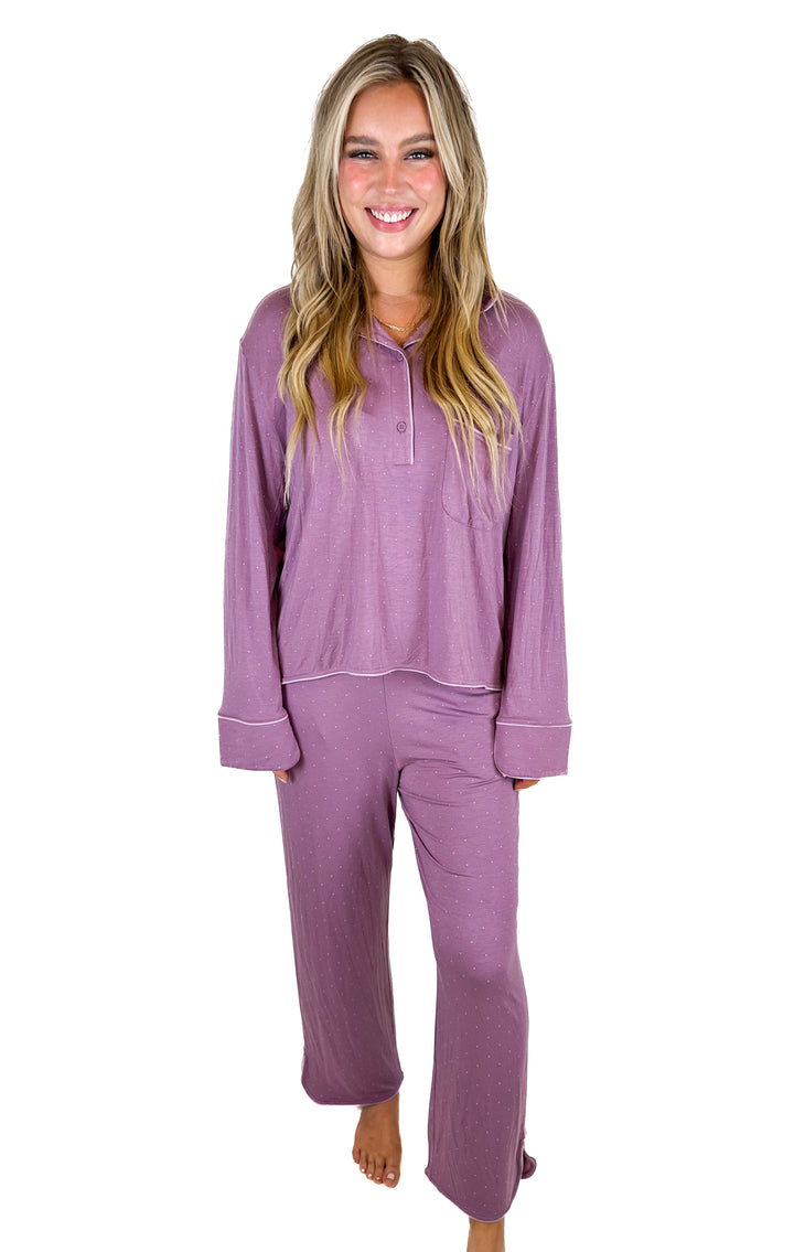 Tommy John Pullover Long Sleeve Pajama Top & Pant Set (L)