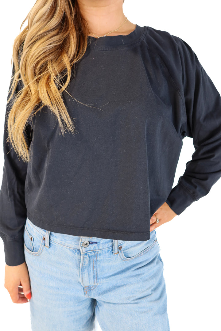 YPB black long sleeve top (L)