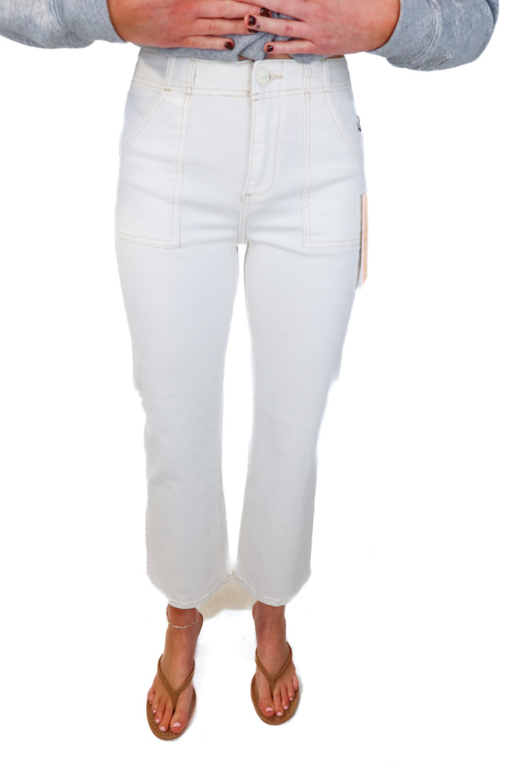 Risen white/tan jeans NWT (25; retail $59.99)
