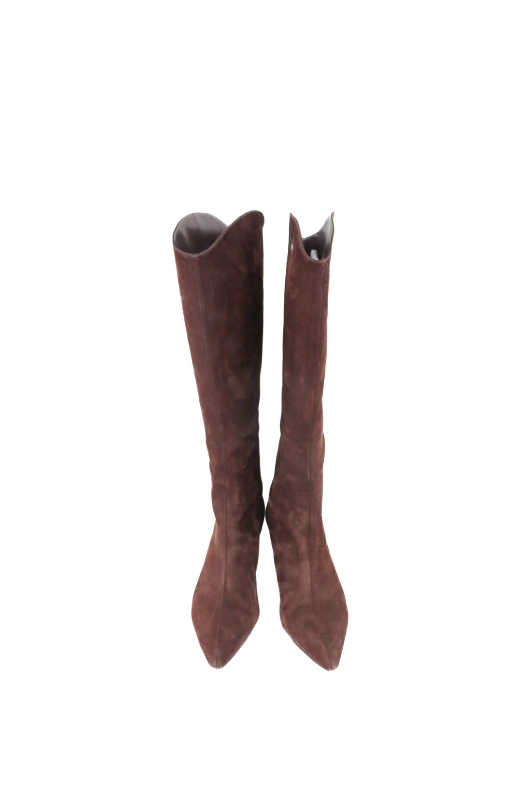 Schutz brown suede kitten heel tall boots (8; retail $298)