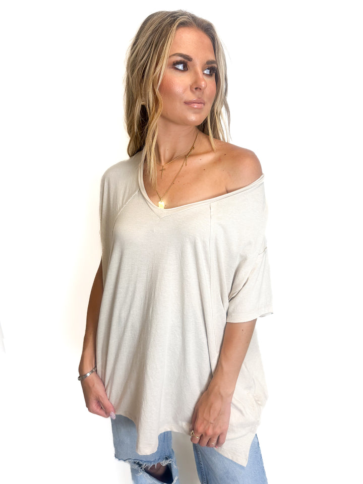 Free People Tan Oversized Top (XS)