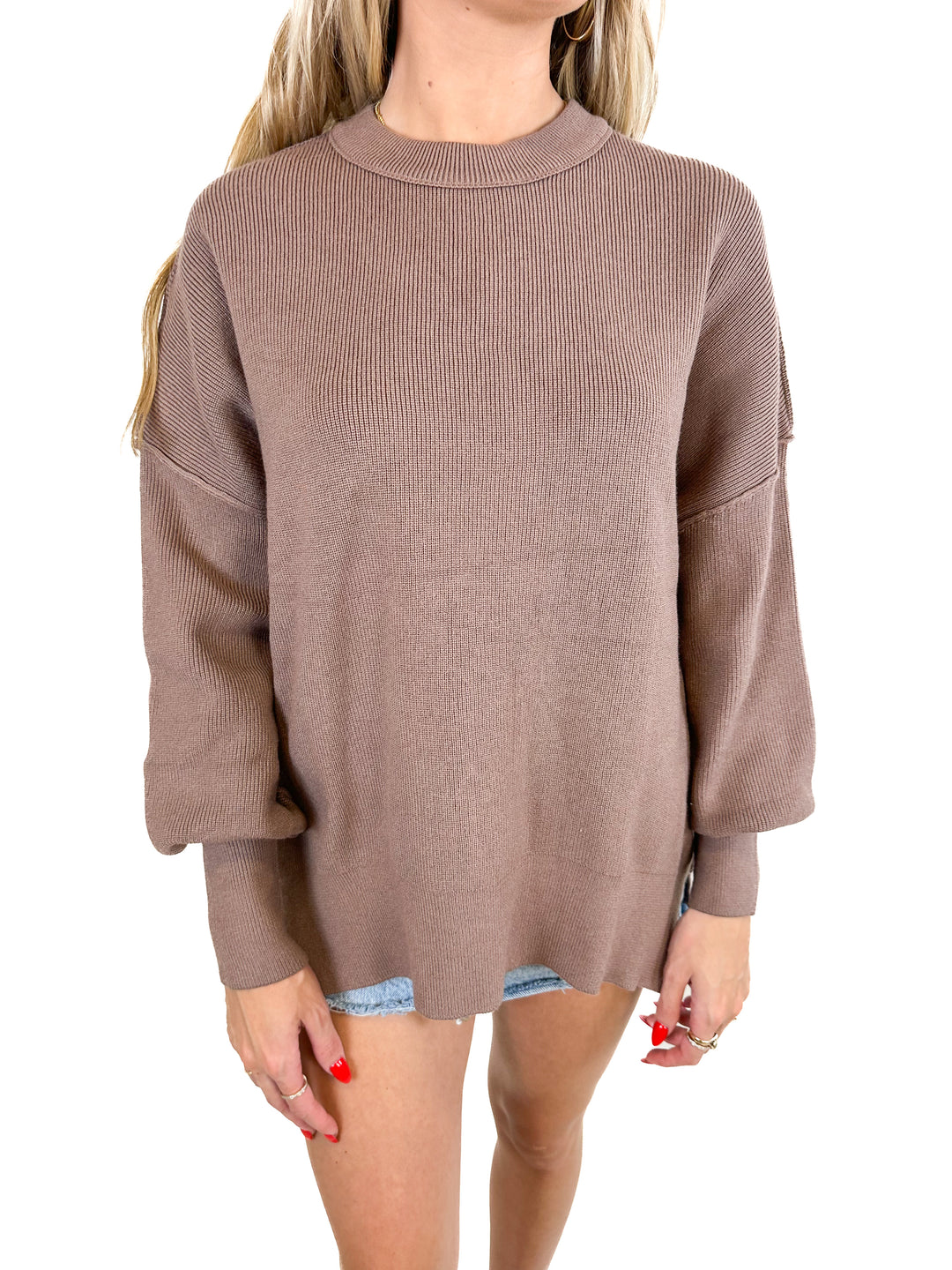 illusory Brown Ribbed Sweater NWT (S)