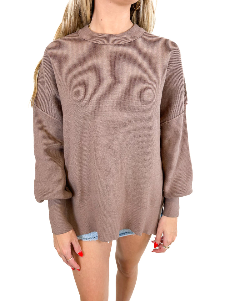 illusory Brown Ribbed Sweater NWT (S)