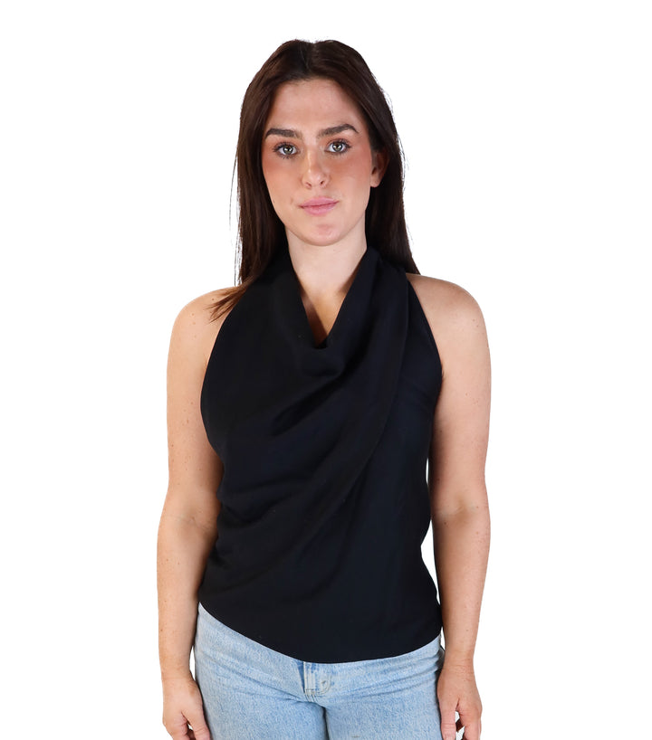 Helmet lang black sleeveless top (s; retail $165)
