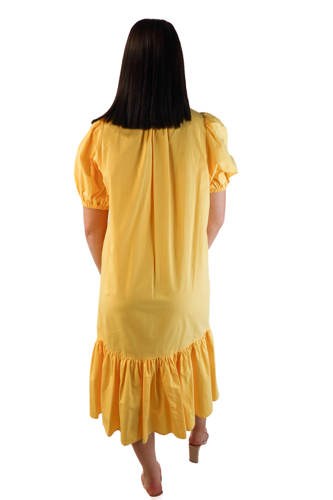 Sundays Yellow Cotton Poplin Dress (S)