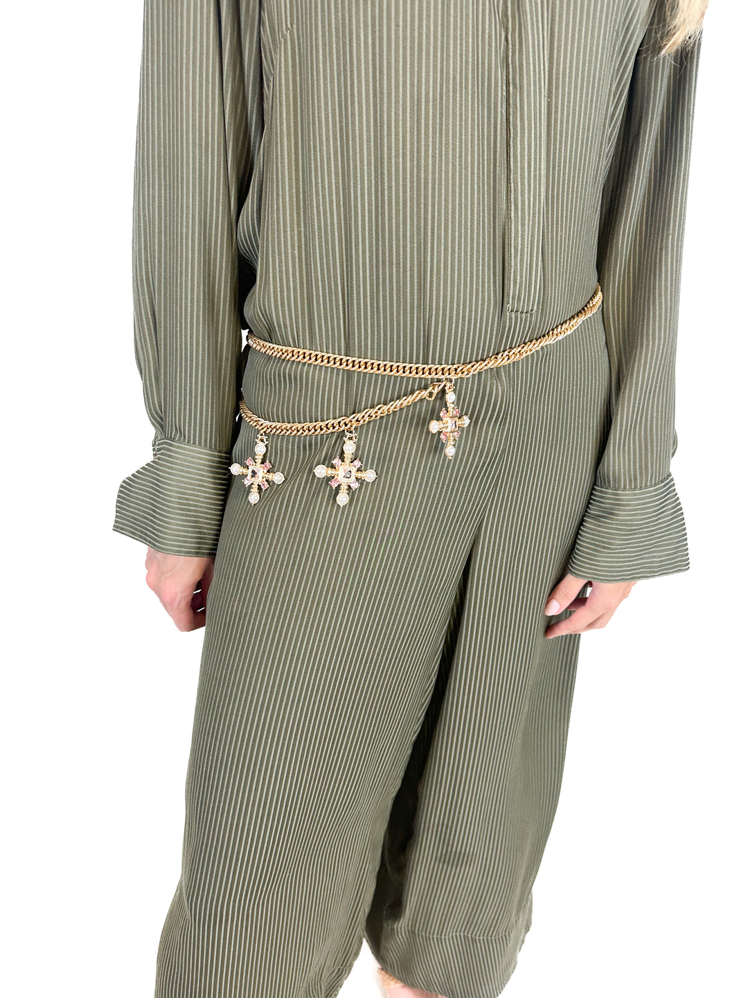 Gold Chain and Cross Belt (O/S)