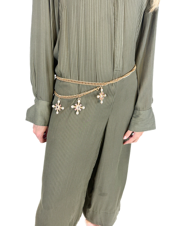 Gold Chain and Cross Belt (O/S)