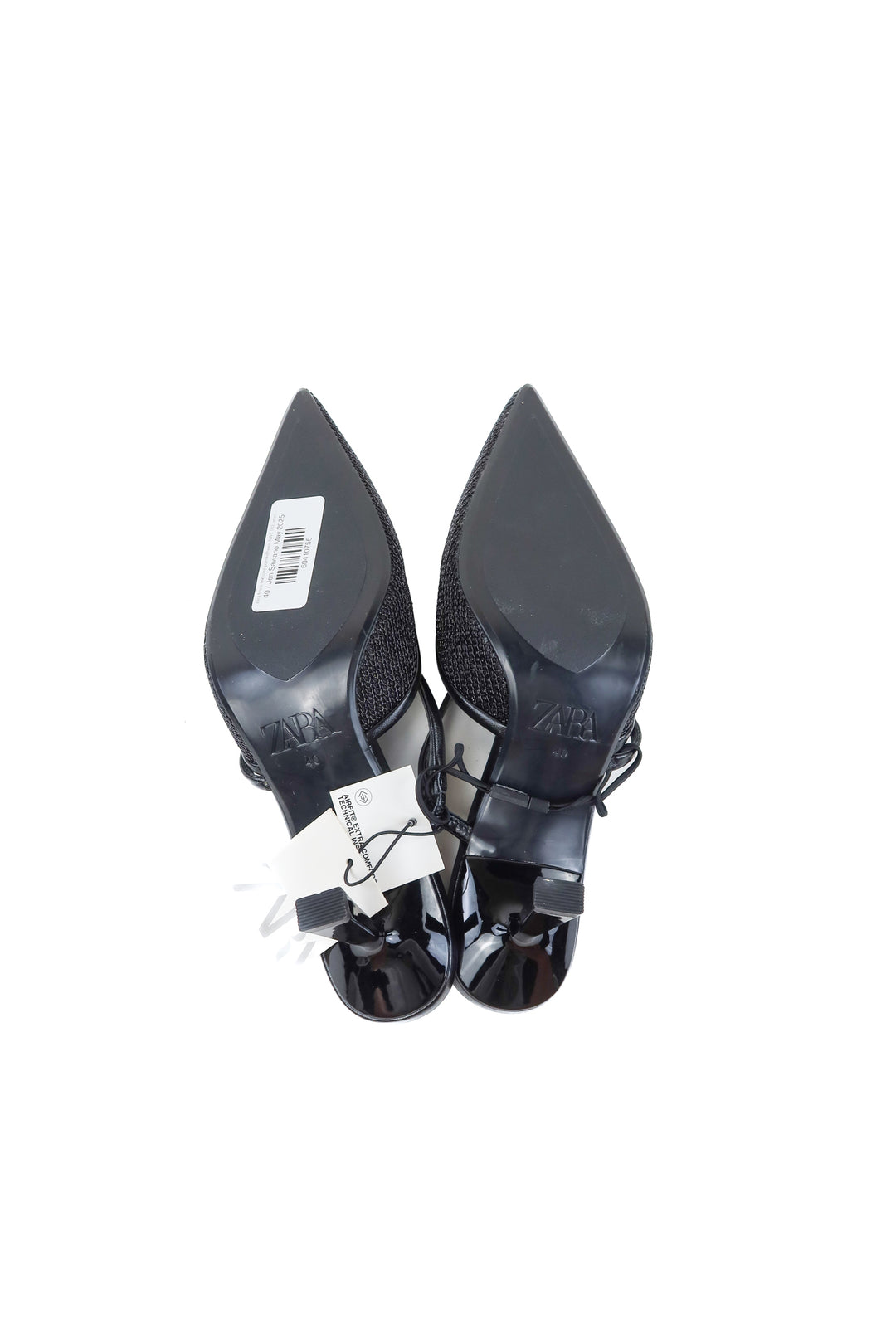 zara black textured pointed heels NWT (40; retails $59.90)