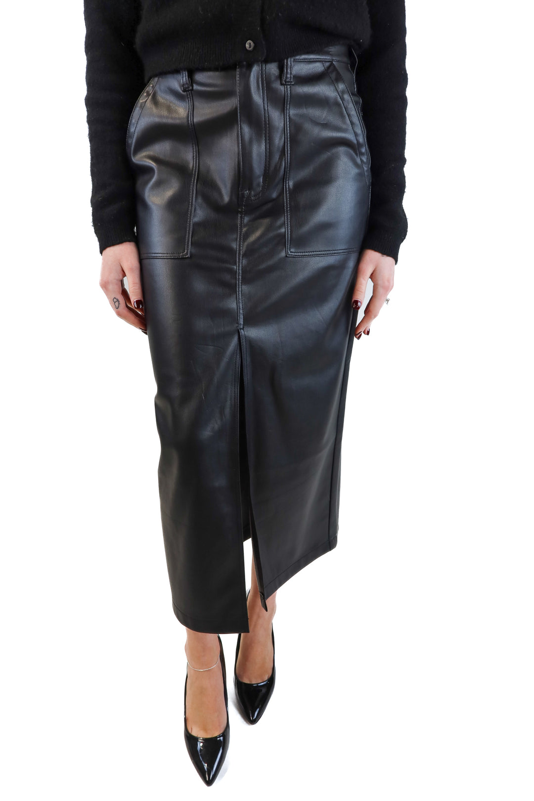 Pistola Vegan Leather Utility skirt (26; retail $168)