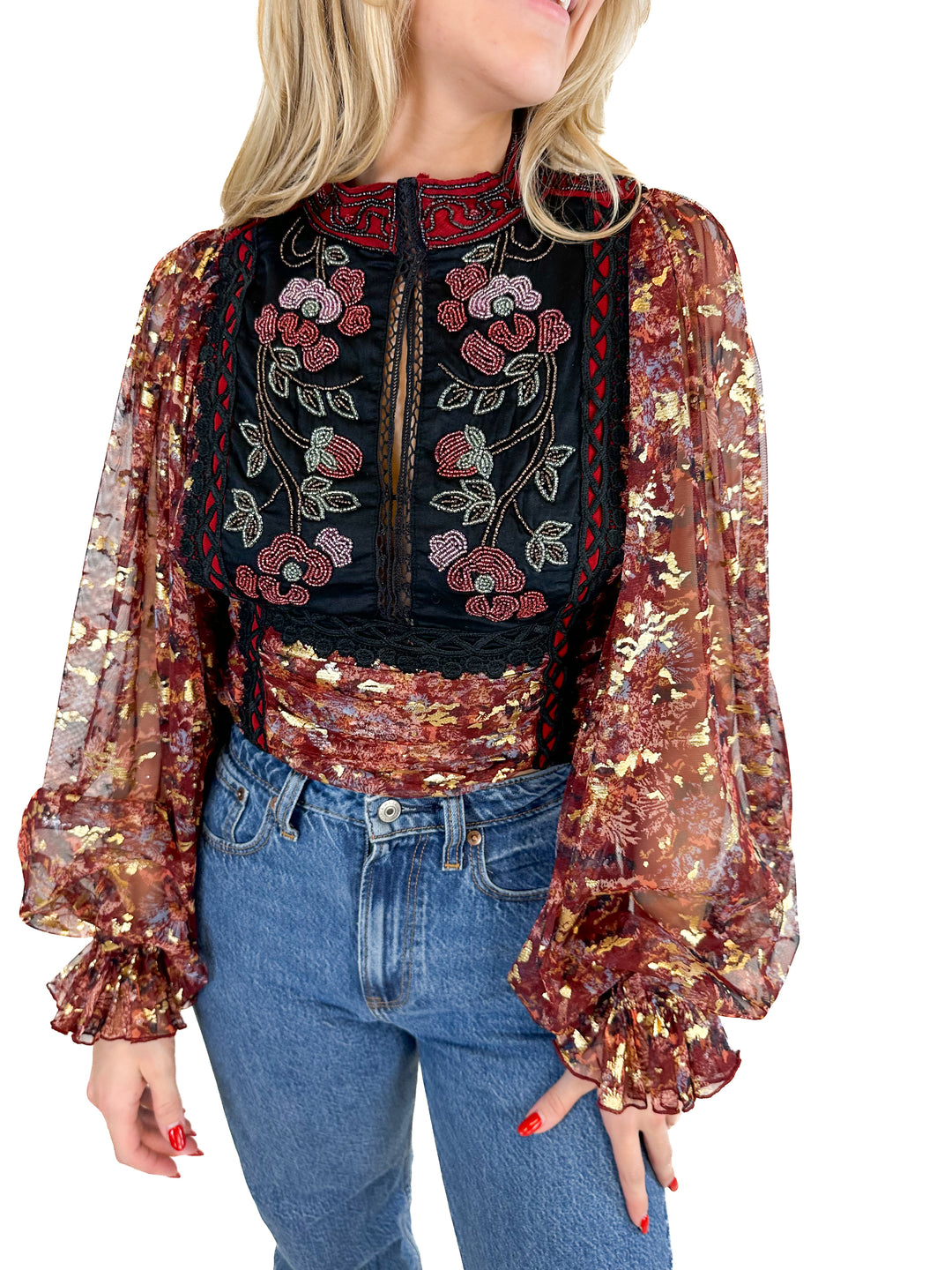 Free People Camille Top NWT (XS); retail $128)
