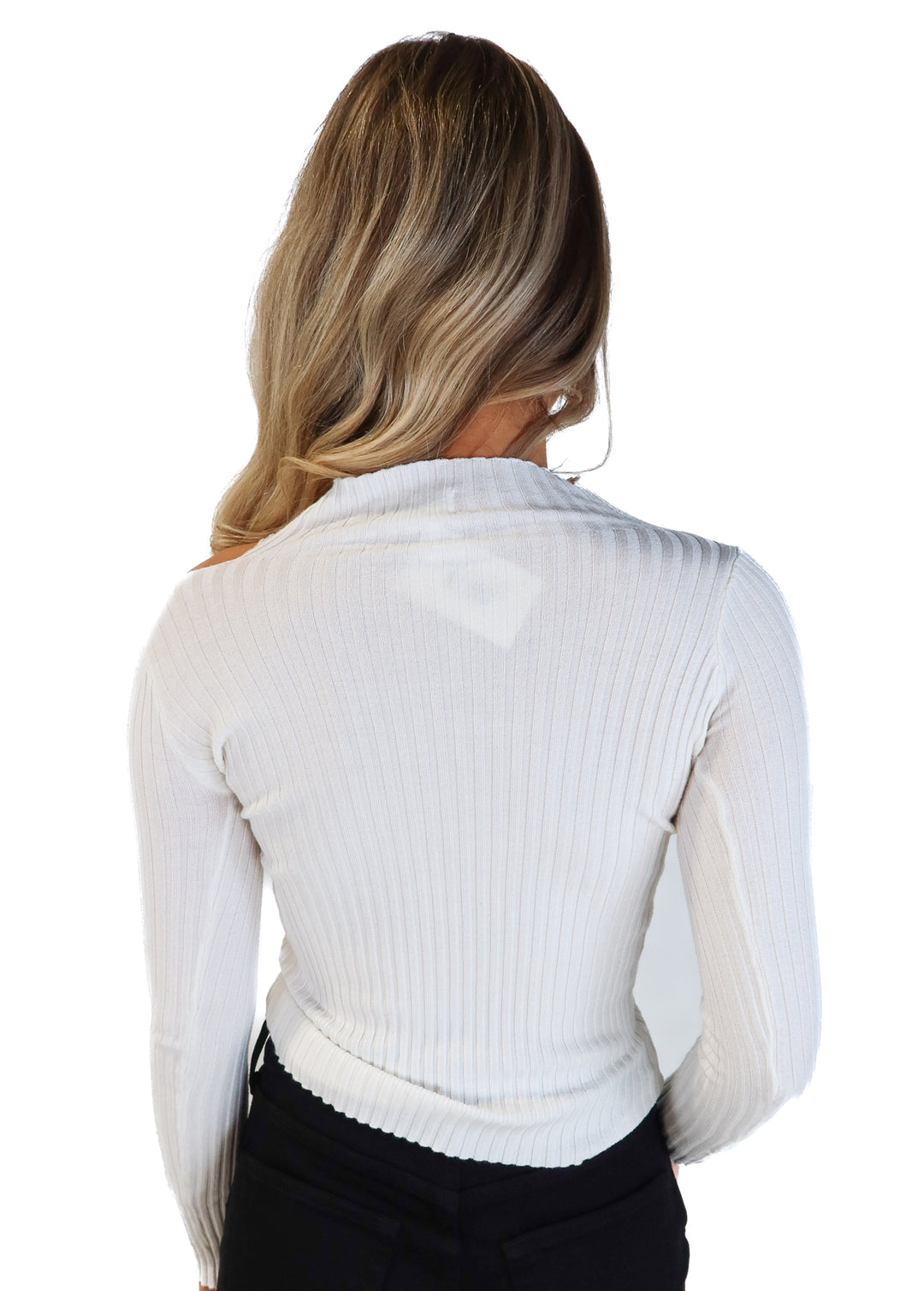 Lovers and friends white knit turtleneck cut out top (xs; retail $128)