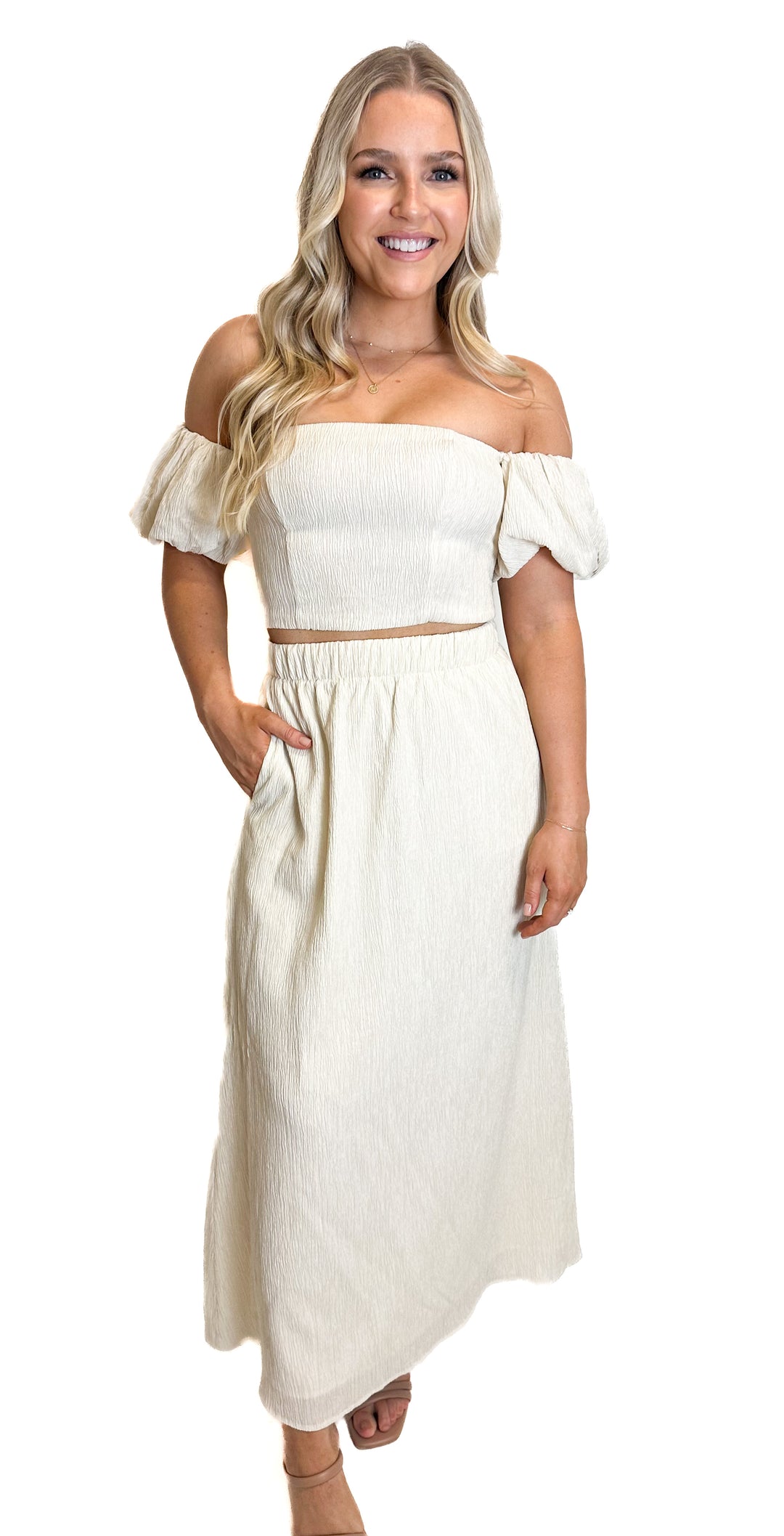 Abercrombie Cream-Colored Crinkled Set NWT (XS)