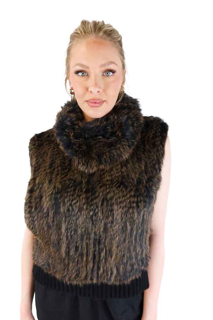 Love Token Rabbit Fur Pullover NWT (S; retail $218)