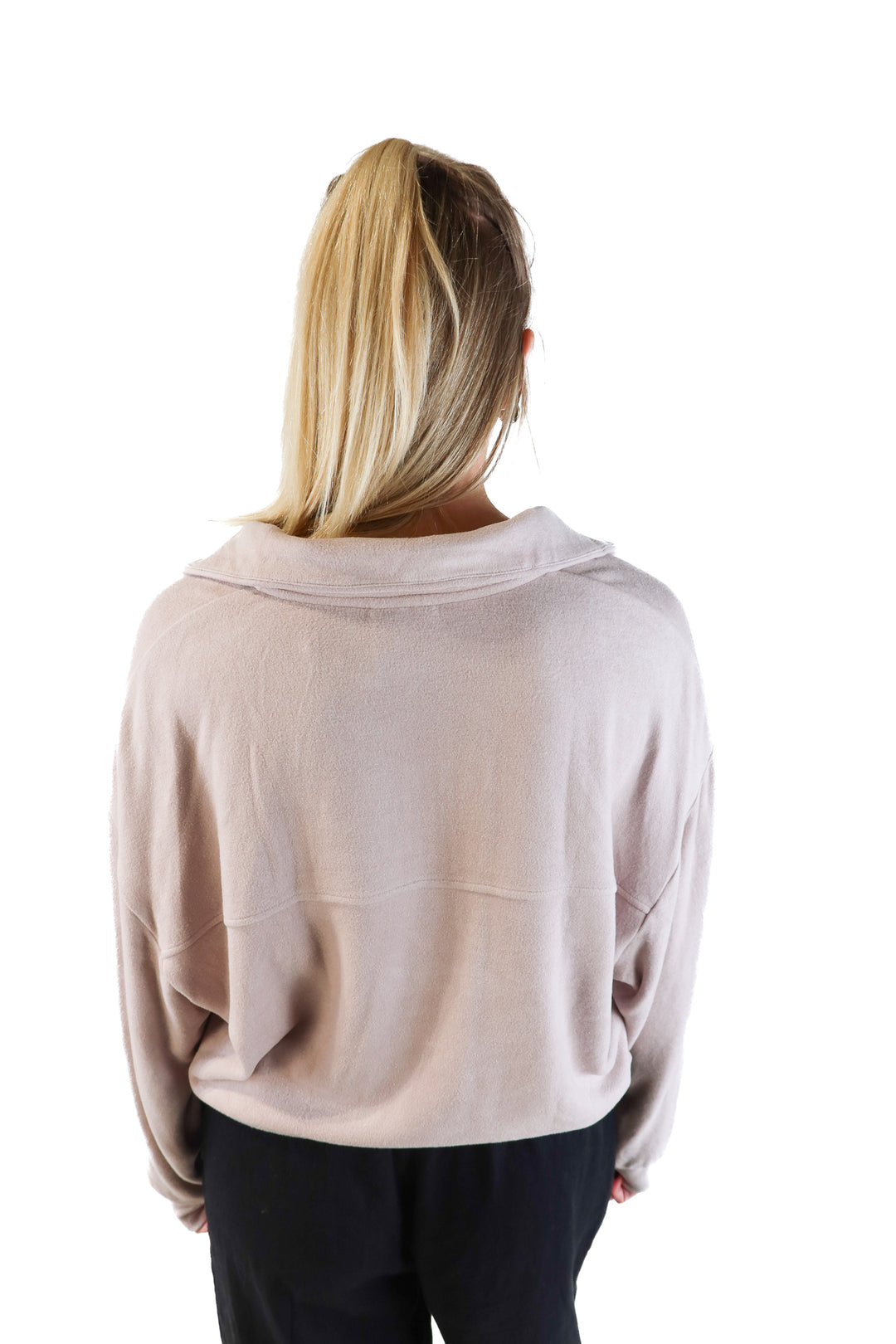 Varley Beige Quarter Zip Pullover (M; retail $158)