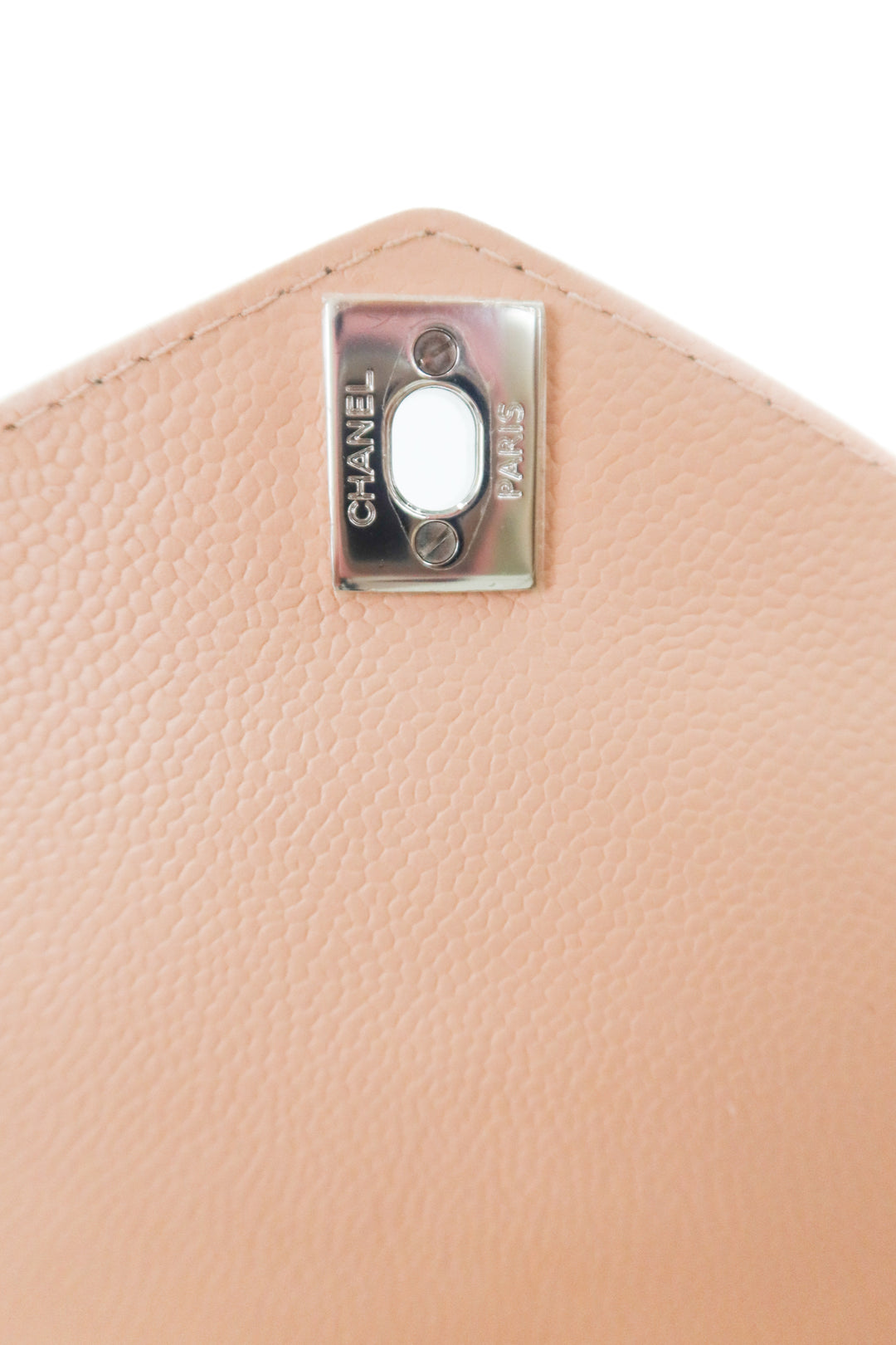 Chanel Chevron Nude Caviar Leather Single Flap (est. retail $10,400)