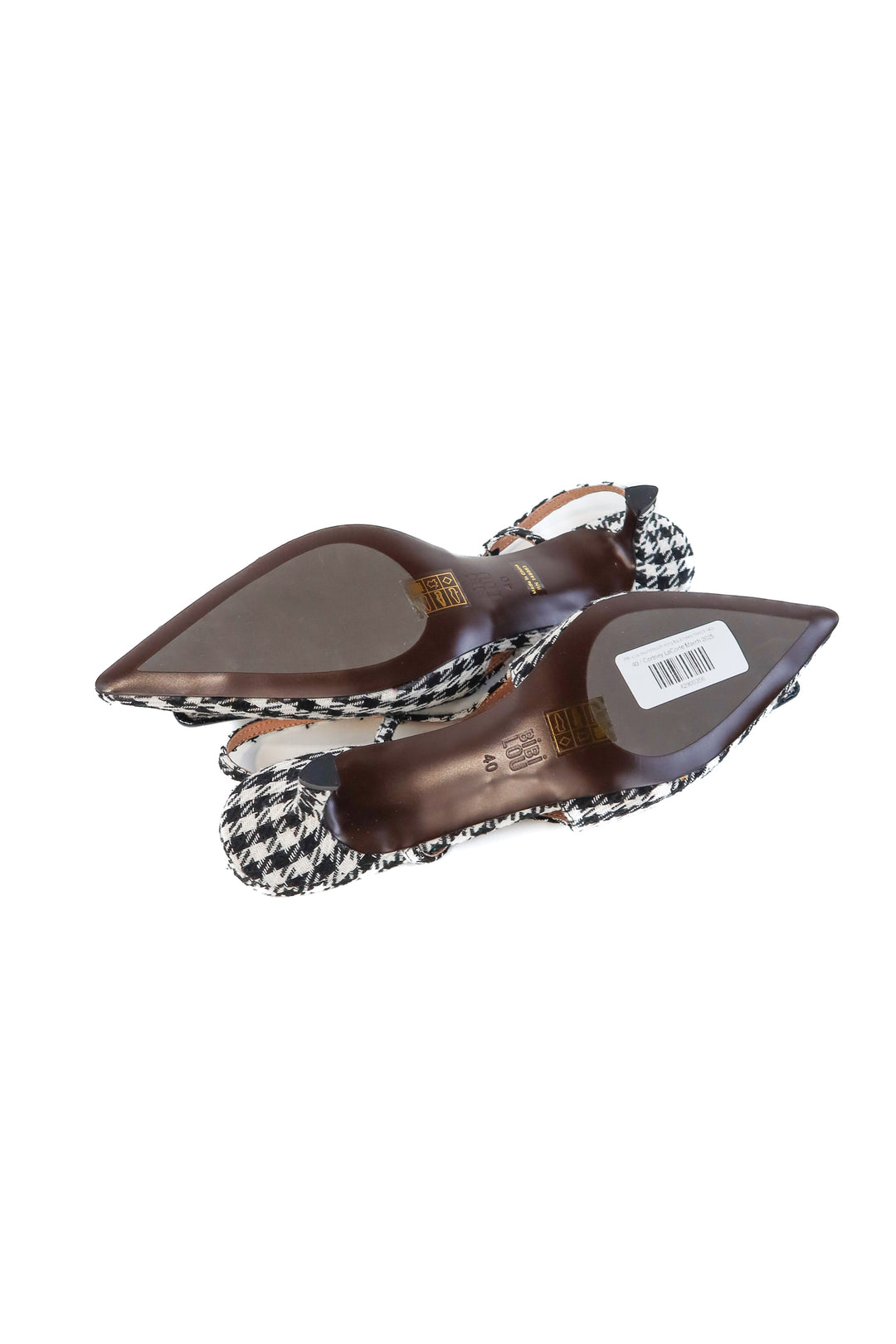 Bibi Lou houndstooth sling back heels NWOT (40; retail $190)