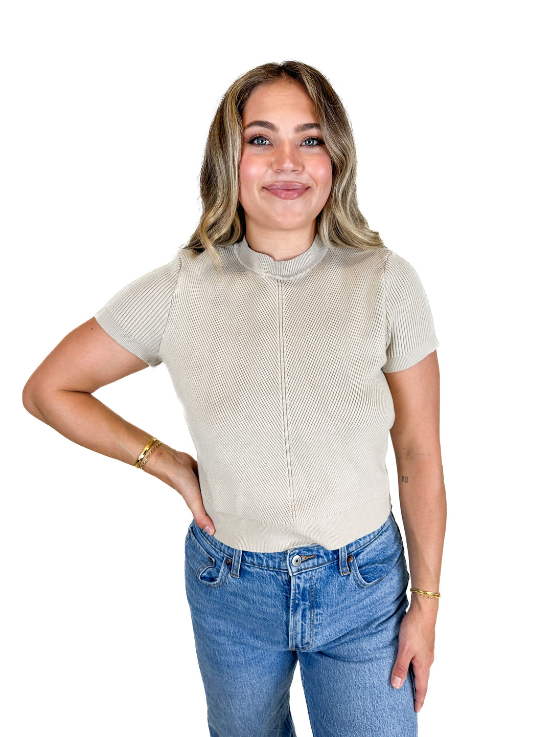 Abercrombie Knit Short Sleeve Sweater (XL)