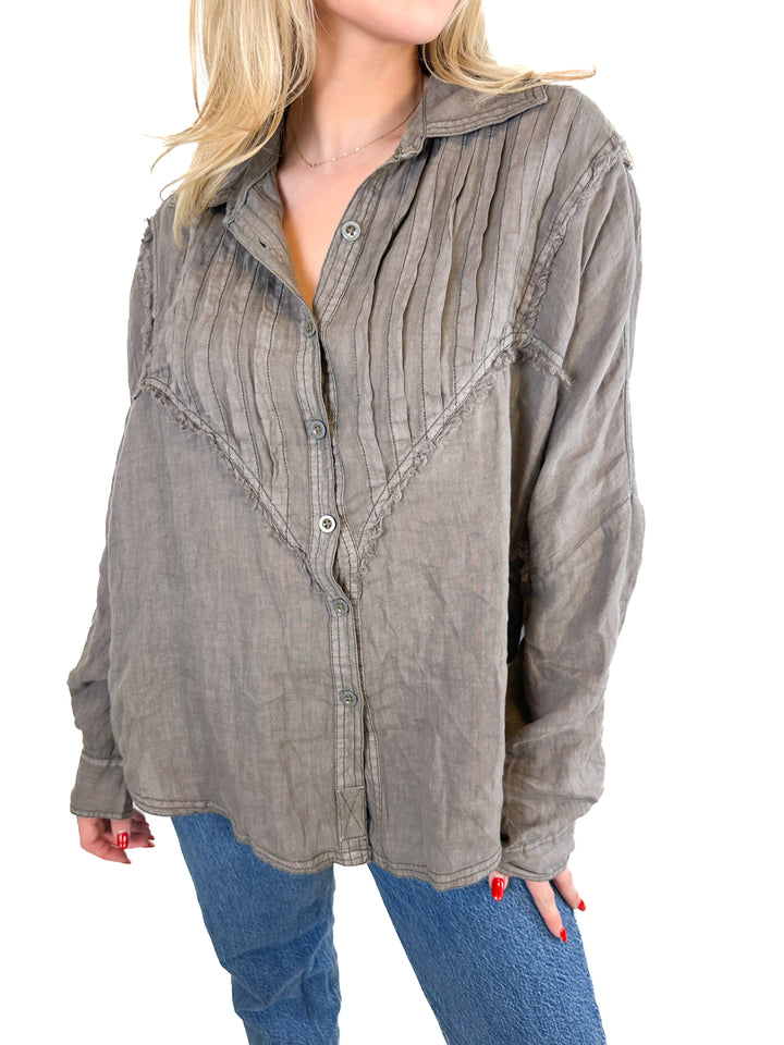 Free People Tucked Up Linen Shirt NWT (XS**; retail $168)