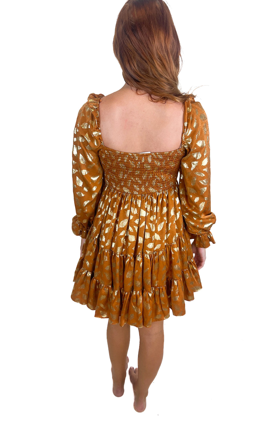 Aeom Metallic Feather-Print Mini Dress (S)