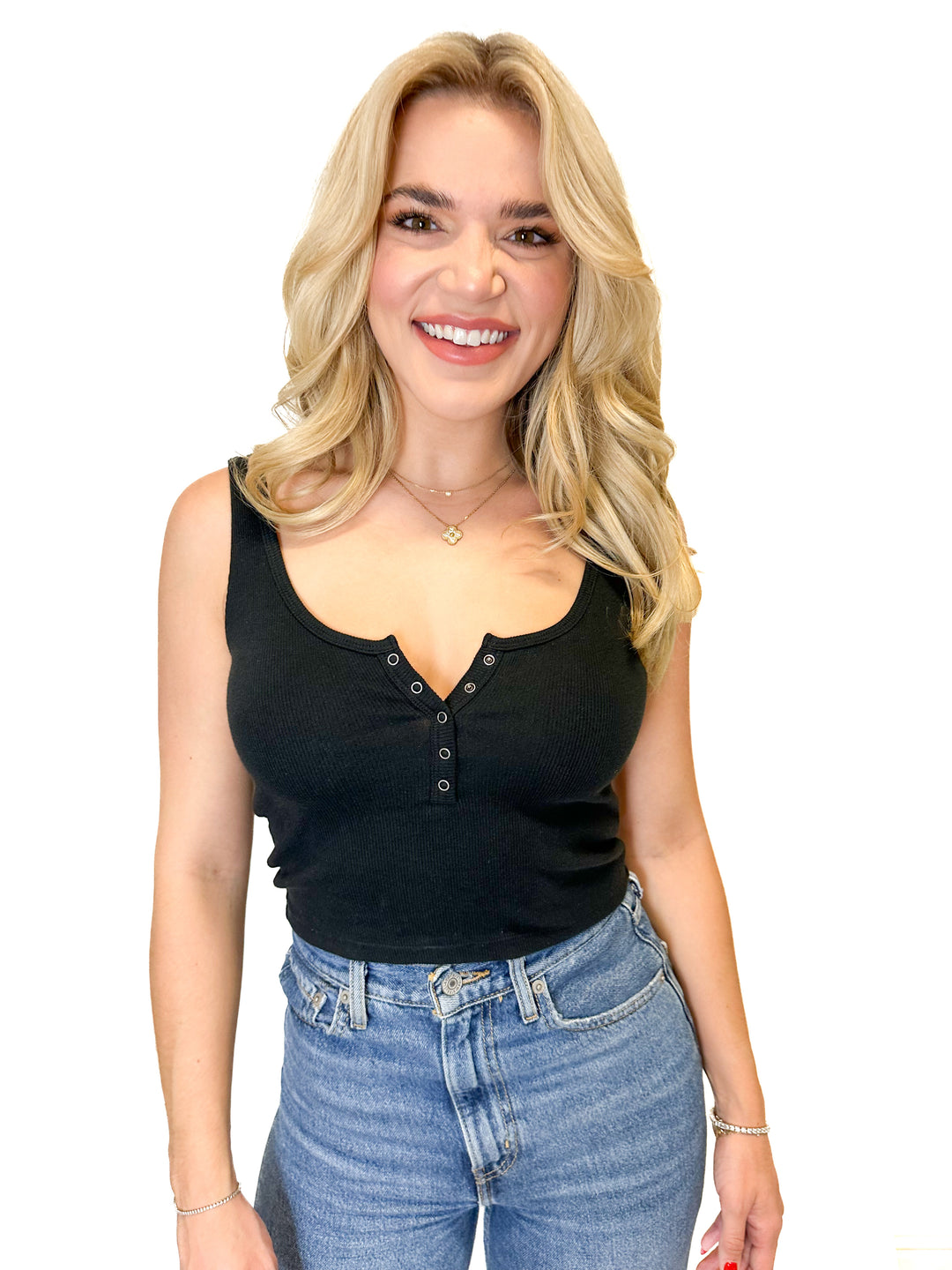 Abercrombie Black Cropped Tank Top (XS)