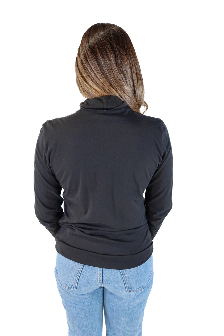 J.crew black long sleeve turtleneck top (L)