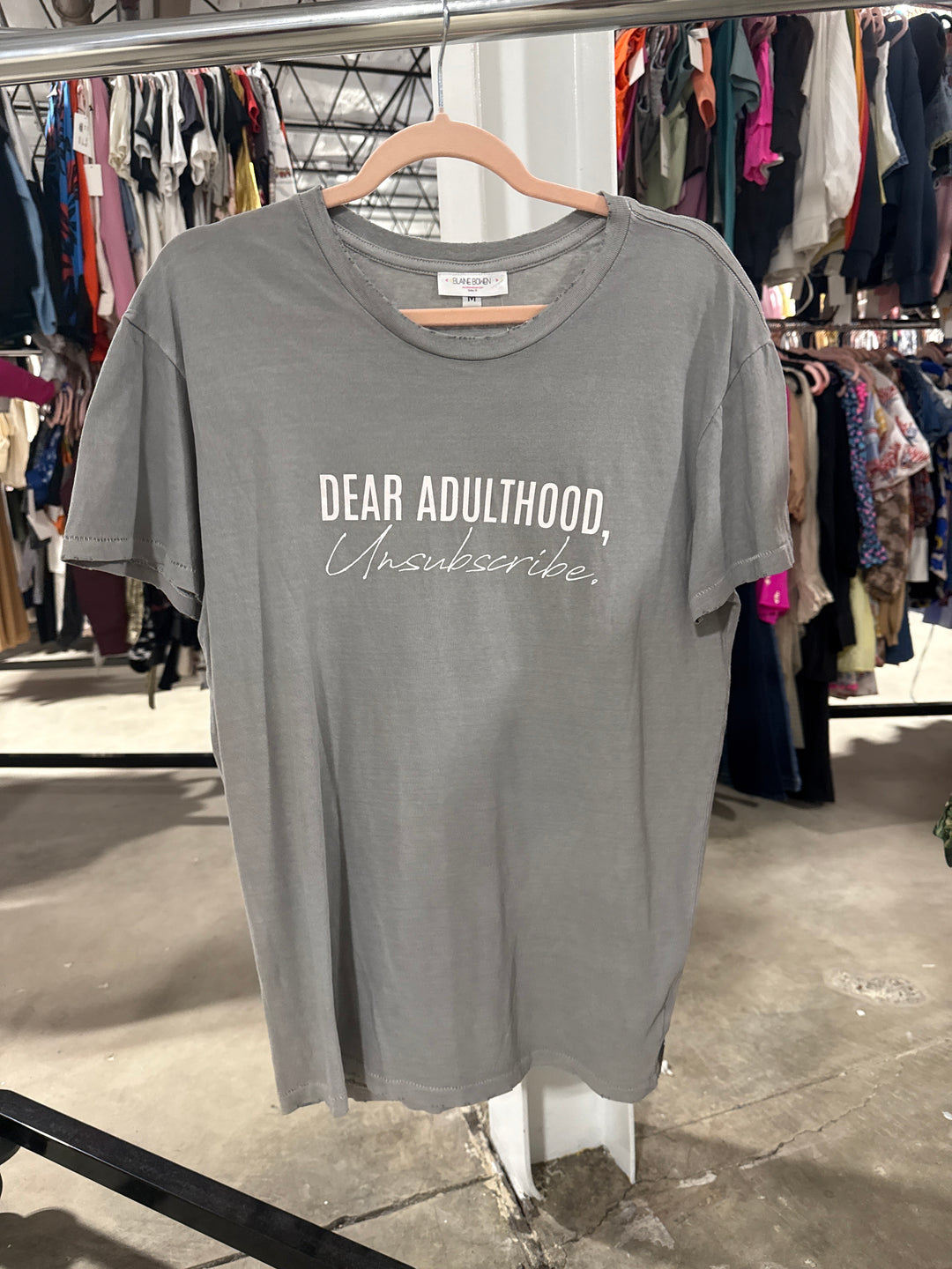 SOLD: Blaine Bowen Grey Adulthood Graphic Tee (M)