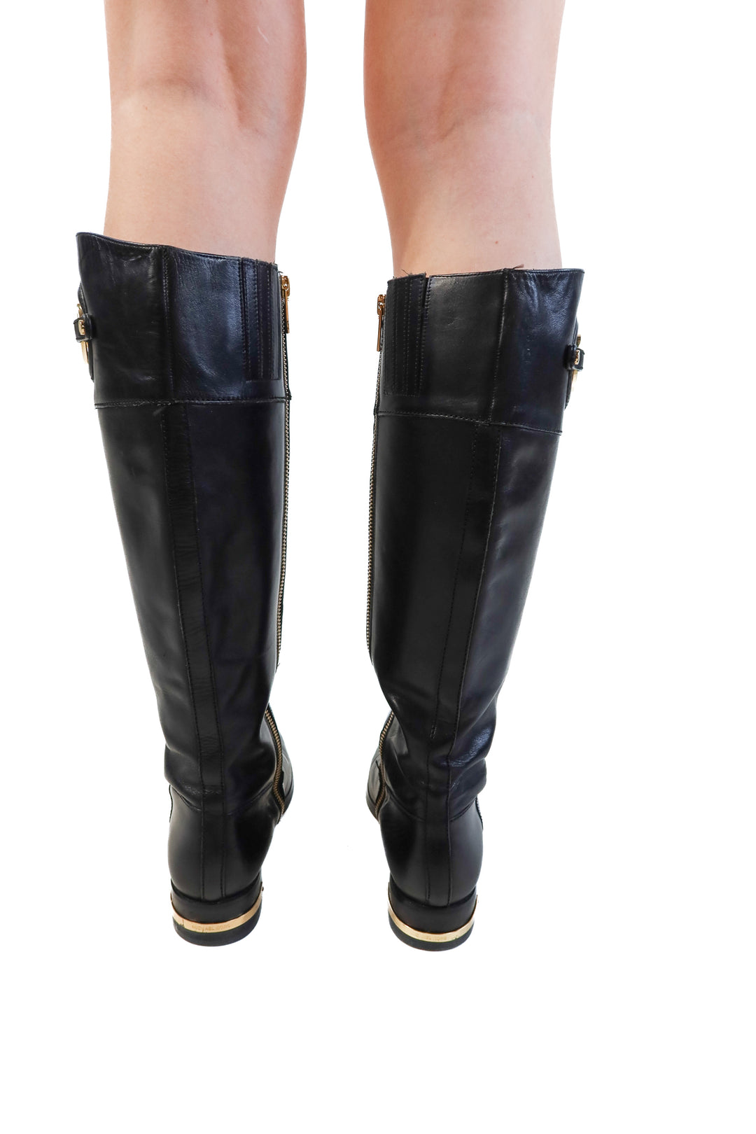 Michael kors black/gold riding boots (7.5; retail $179)