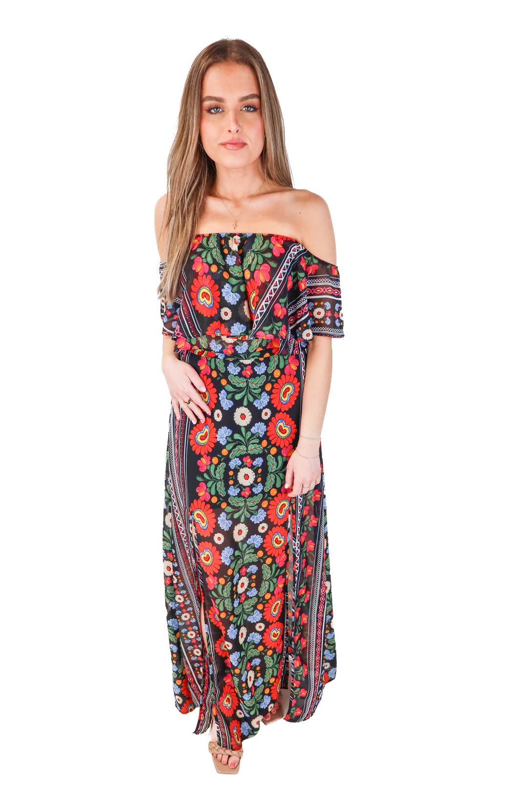 Show Me Your Mumu Black Floral Top & Skirt Set NWT (S; Retail $315)