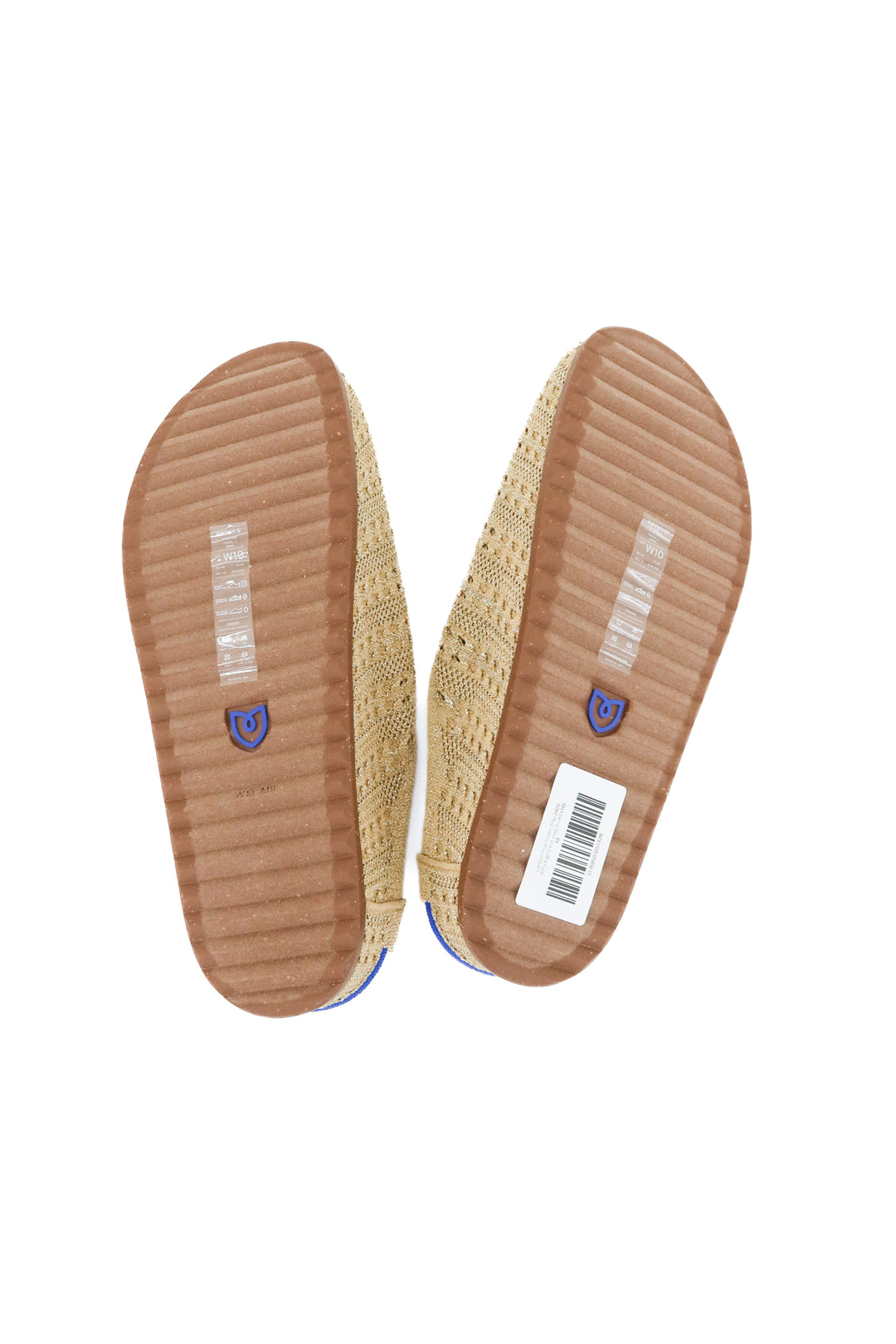 rothy's gold knit clog mules (10; retail $159)