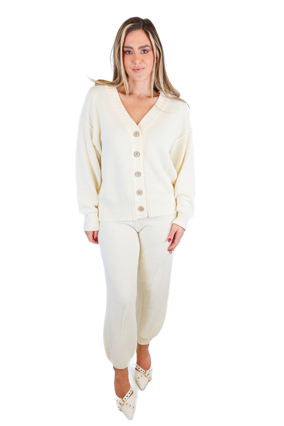 vici cream knitwear set (s)