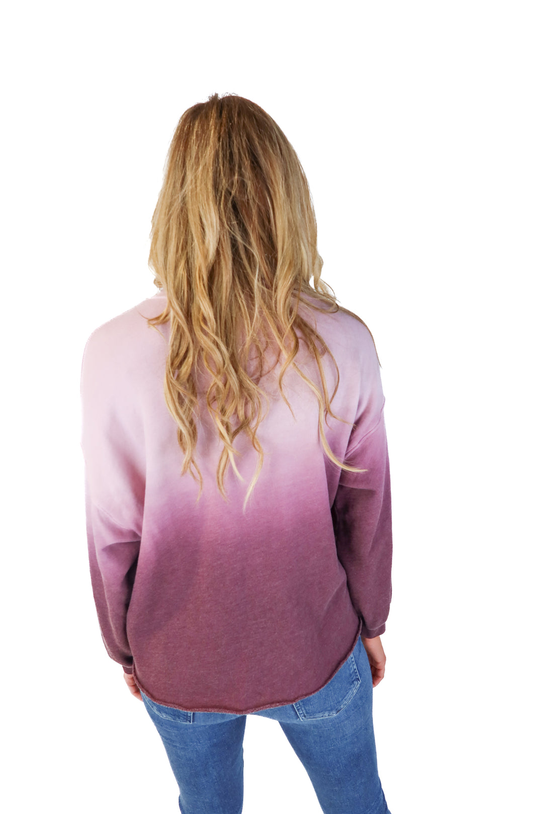 Xirena Rose Ombre Raw Hem Sweatshirt NWT (S; Retail $205)