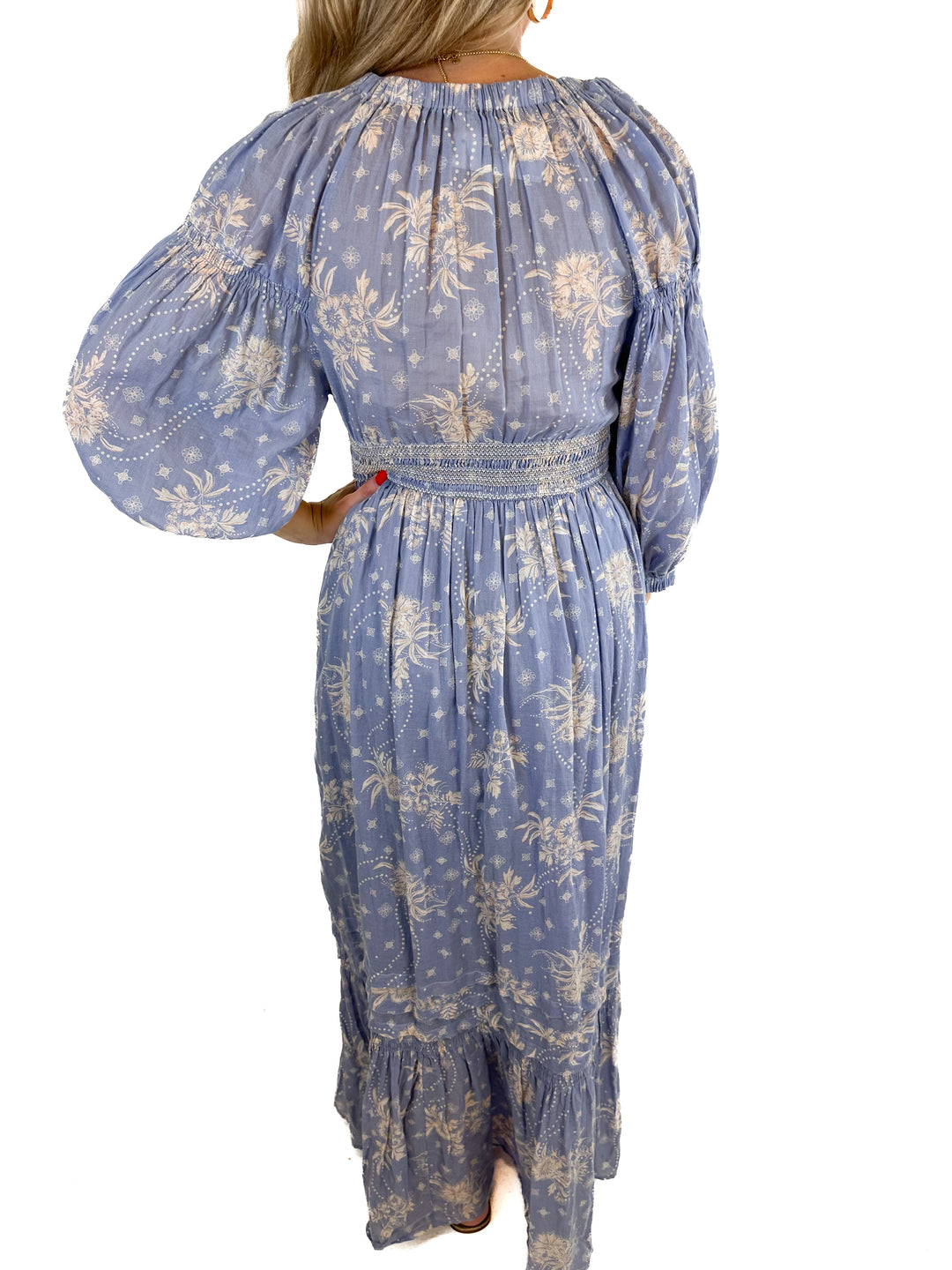 Free People Floral Print Light Blue Dress (XS)