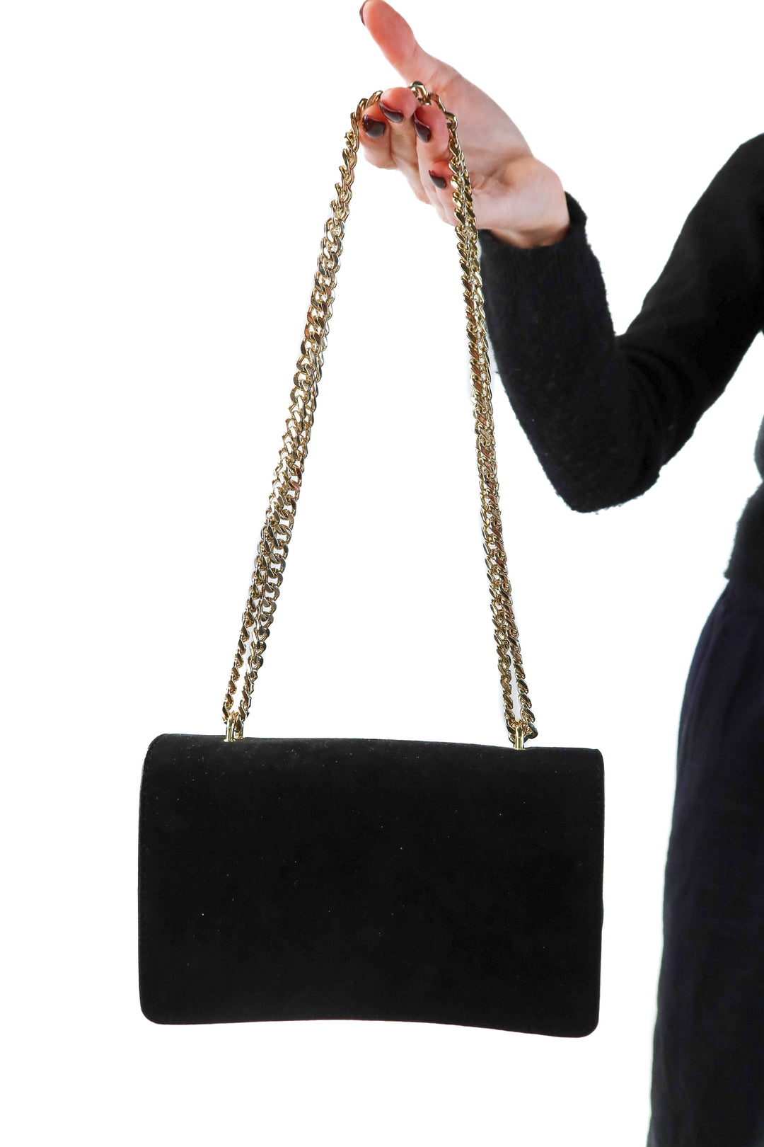 Express black/gold snake purse