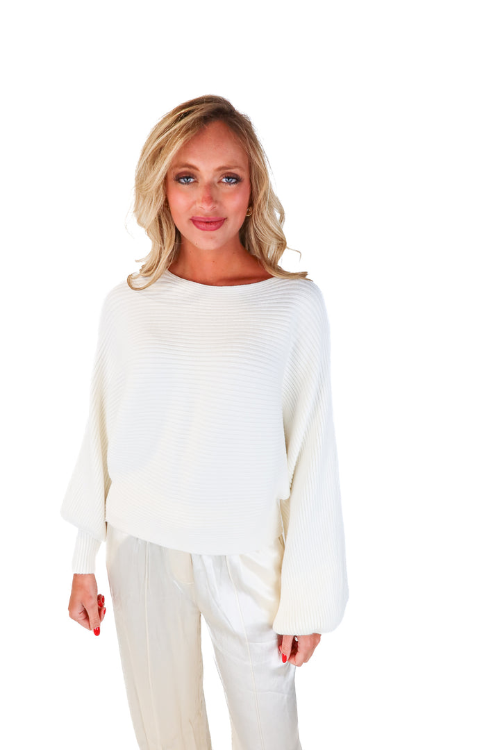 lovers and friends ivory dolman sleeve sweater (m; retail $158)