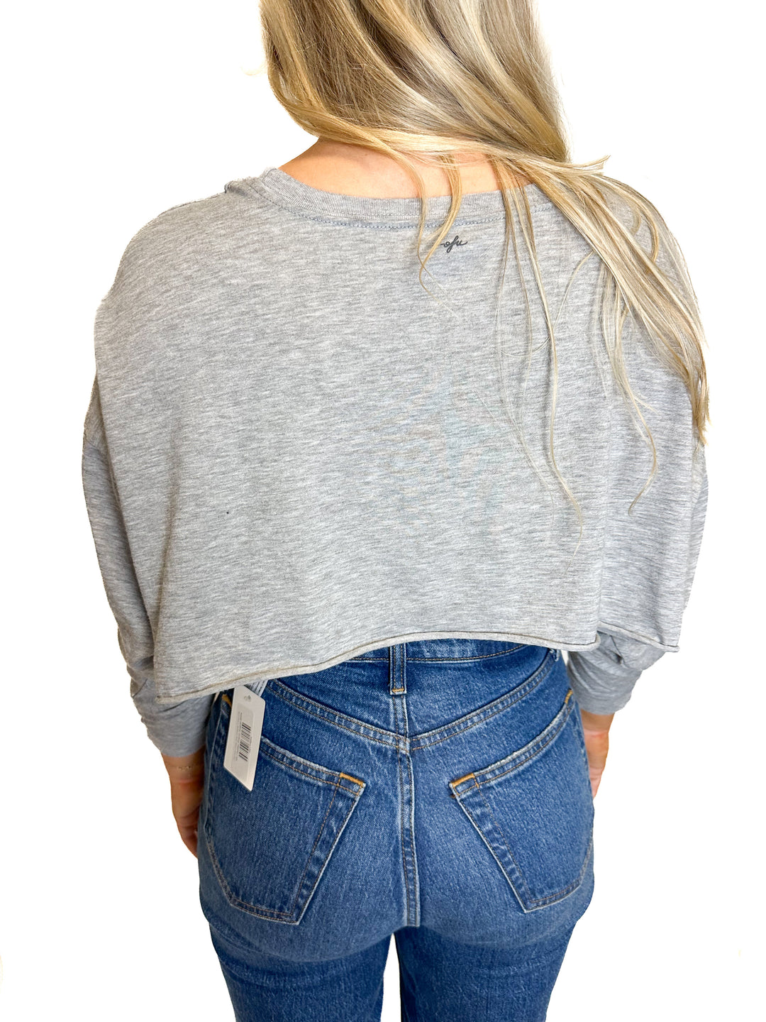 Out From Under Grey Cropped T-Shirt (XS)