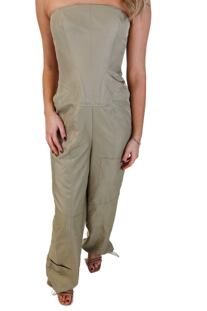Lovers and friends green strapless jumpsuit NWT (xs; retail $218)