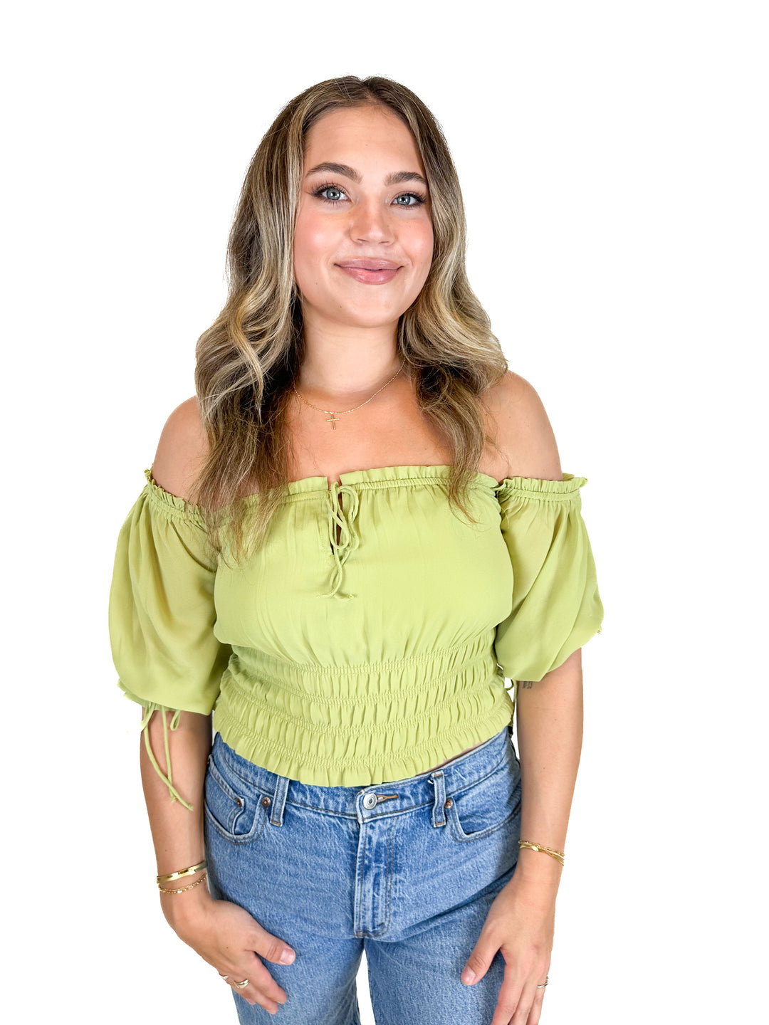 Abercrombie Light Green Crop (M)