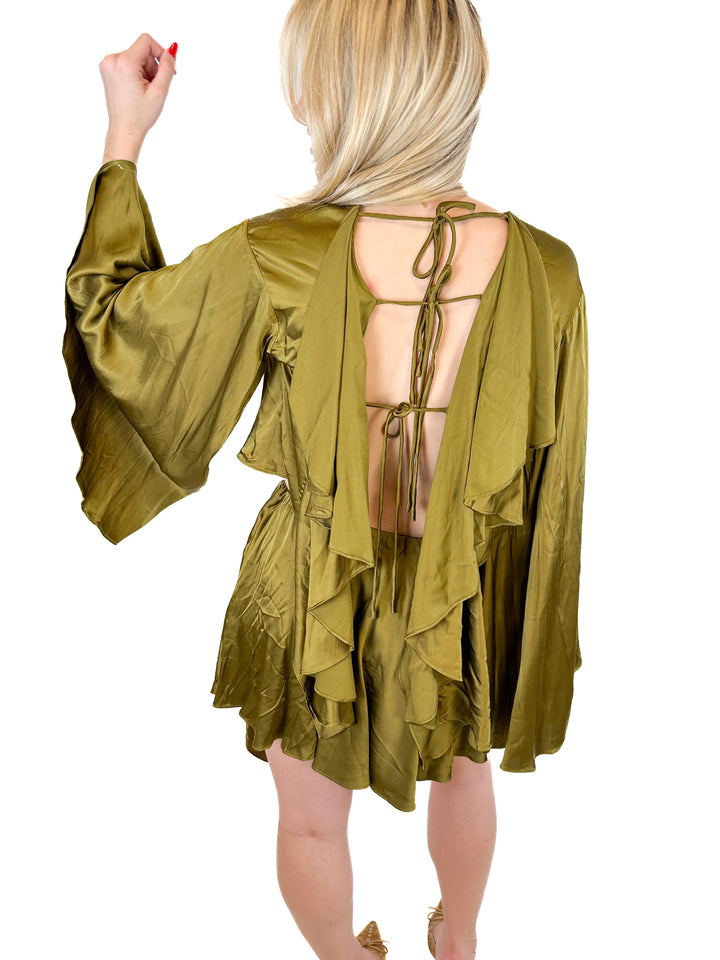 NBD Olive Green Seema Top and Skirt Set NWT (XXS)