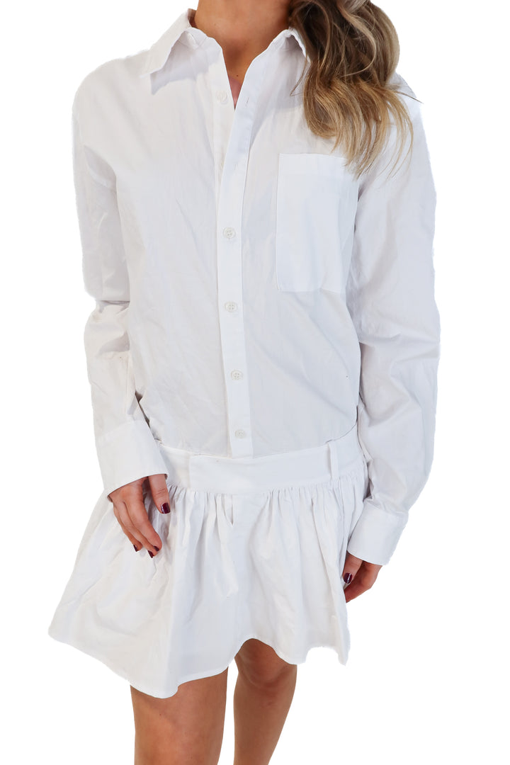 Lovers and friends white button up bubble dress NWT (xs; retail $188)