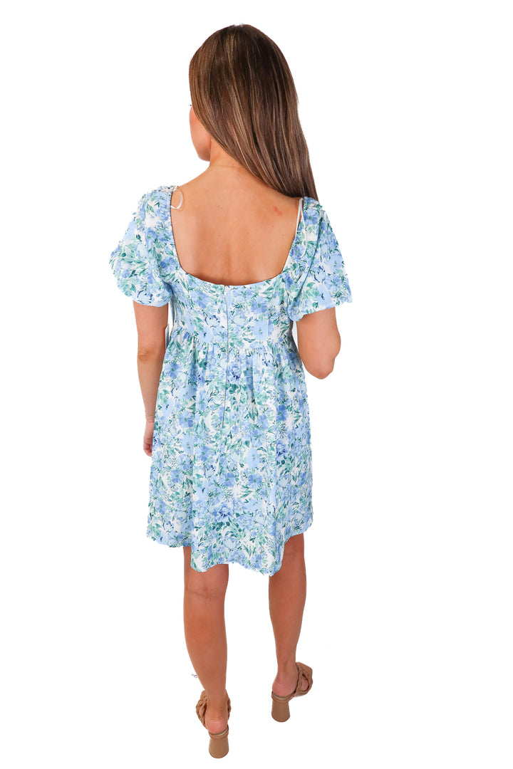 altard state blue floral metallic dress (s; retail $78)