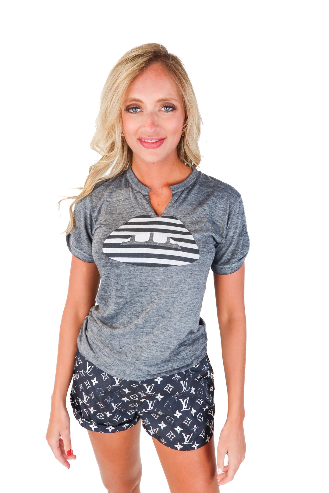 JET by John Eshaya Grey Mouth Graphic Tee (S)