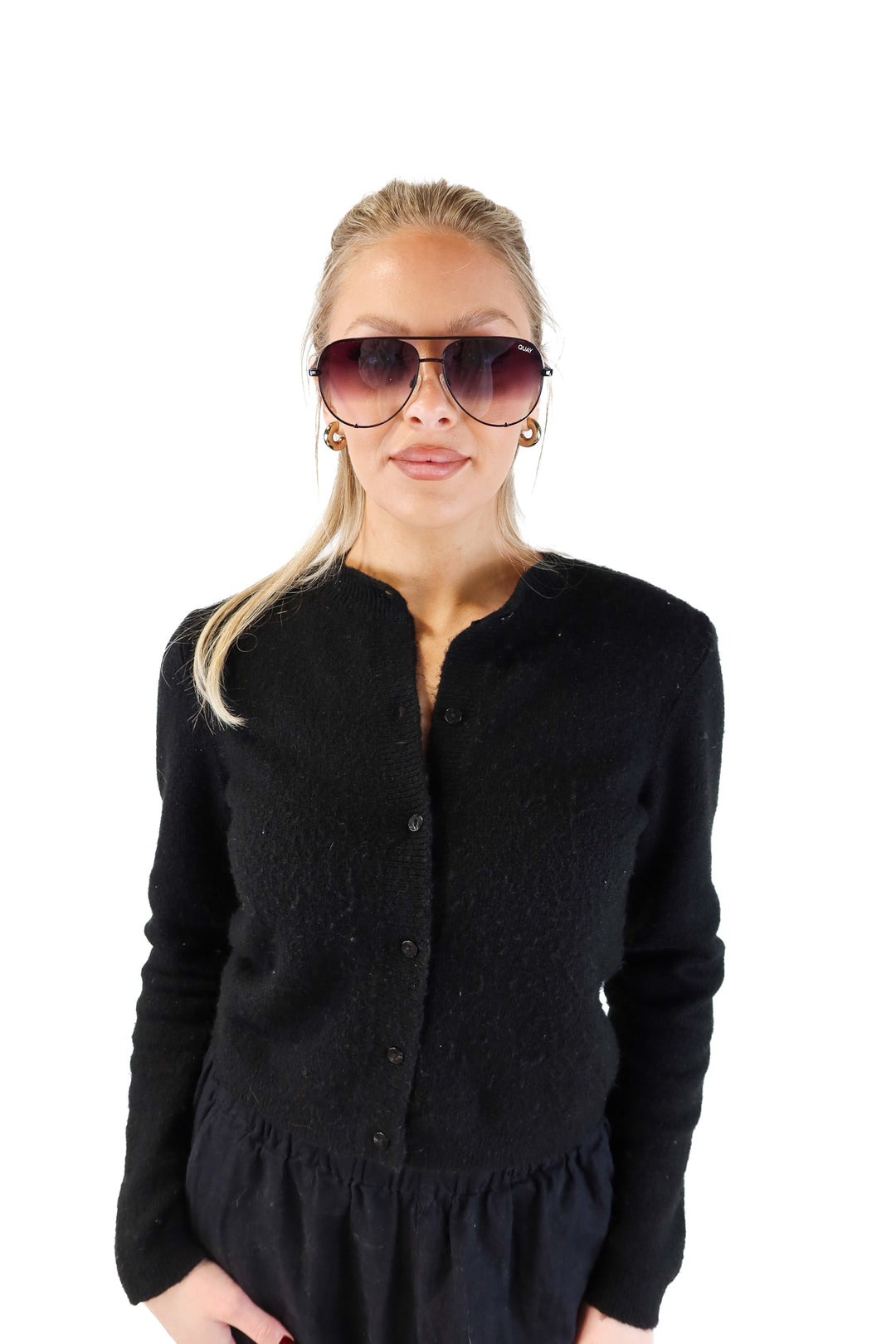 Quay black ombré aviator sunglasses (retail $70)