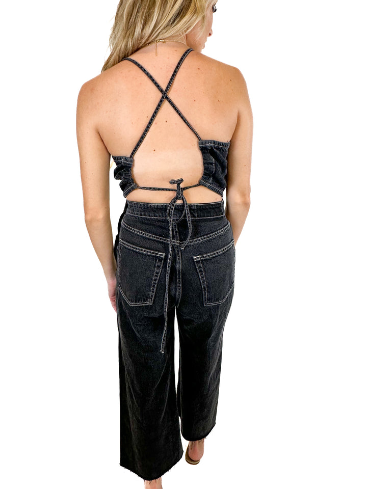 Etica Black Denim Overalls (XS)