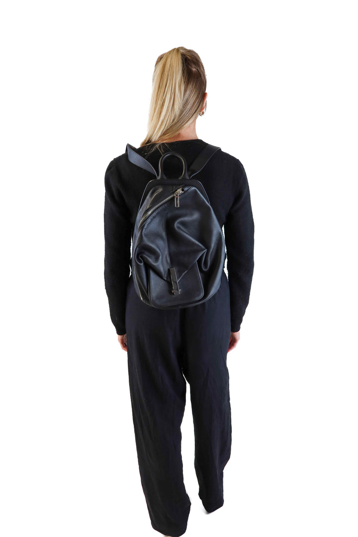 Kendall + Kylie black leather backpack