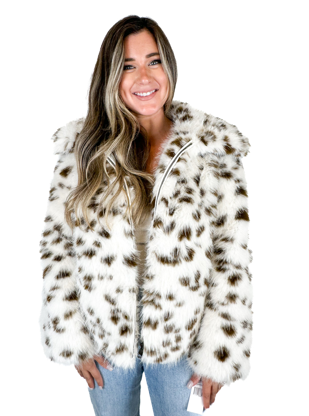 Bernardo Animal Print Faux Fur Jacket NWT (M)