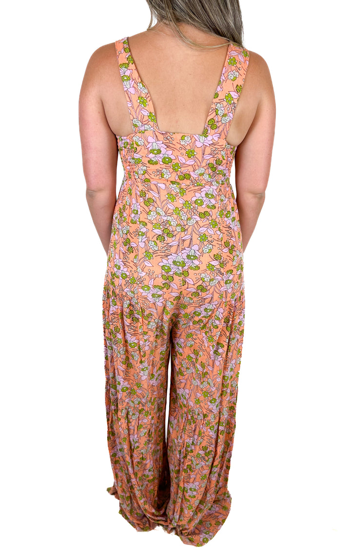 Free People ONE Aloha One Piece Wide Leg Floral Jumpsuit (M)