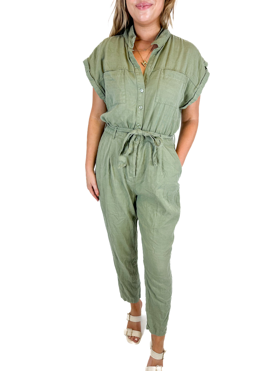 Abercrombie Green Cargo Jumpsuit (L)