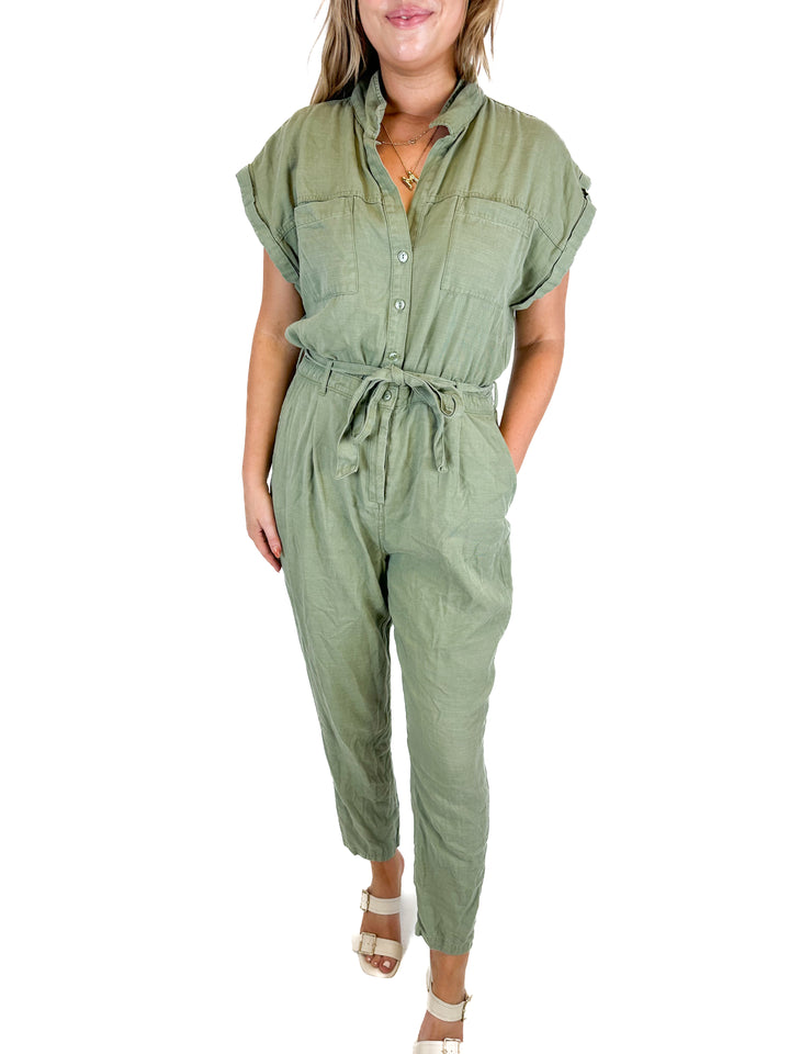 Abercrombie Green Cargo Jumpsuit (L)