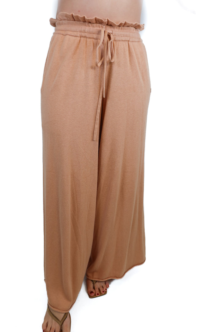lunya peach wide leg lounge pants (s; retail $148)
